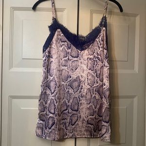 Snakeskin Lace Trim Cami
